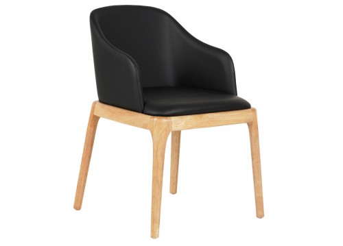 ΠΟΛΥΘΡΟΝΑ ΤΡΑΠΕΖΑΡΙΑΣ FURLAN HM9949.01 RUBBERWOOD ΣΕ ΟΑΚ-ΜΑΥΡΟ PU 54,5x58x78Υεκ.