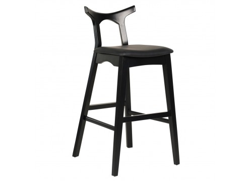 ΣΚΑΜΠΟ ΜΠΑΡ USOPP HM9951.02 RUBBERWOOD & PU ΣΕ ΜΑΥΡΟ 49x53x99,5Υεκ.