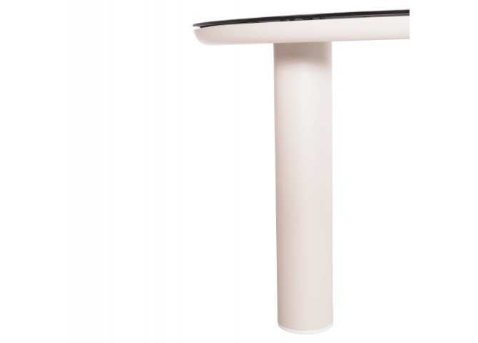 ΤΡΑΠΕΖΙ ΑΛΟΥΜΙΝΙΟΥ DOSUN HM6201.02 ΚΡΕΜ ΣΚΕΛΕΤΟΣ-3D PRINT ΓΥΑΛΙ-ΚΕΡΑΜΙΚΟ LOOK Φ120εκ