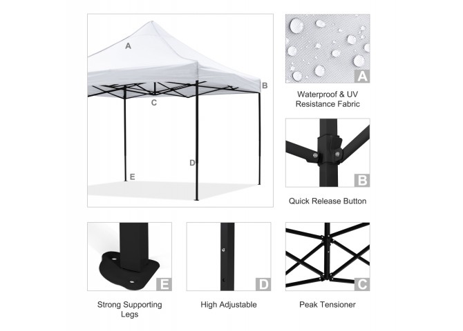 ΚΙΟΣΚΙ/GAZEBO MATTHEW HM6310 ΠΤΥΣΣΟΜΕΝΟ-ΣΚΕΛΕΤΟΣ ΜΕΤΑΛ.ΜΑΥΡΟΣ-ΛΕΥΚΟ ΥΦΑΣΜΑ 3Χ3μ
