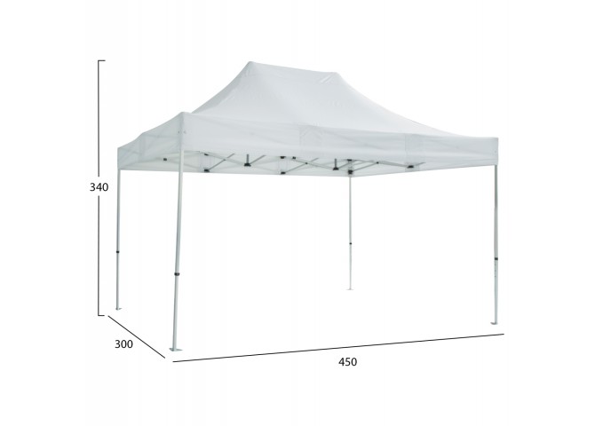 GAZEBO Β.ΤΥΠΟΥ CRESSEN HM6306 ΠΤΥΣΣΟΜ.-ΣΚΕΛΕΤΟΣ ΑΛΟΥΜ.ΑΣΗΜΙ-ΛΕΥΚΟ ΠΑΝΙ 3x4,5x3,4Yμ