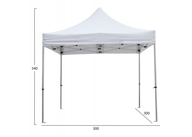 GAZEBO Β.ΤΥΠΟΥ CRESSEN HM6305 ΠΤΥΣΣΟΜ.-ΣΚΕΛΕΤΟΣ ΑΛΟΥΜ.ΑΣΗΜΙ-ΛΕΥΚΟ ΠΑΝΙ 3x3x3,4Yεκ