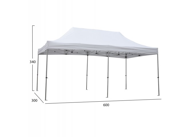 GAZEBO Β.ΤΥΠΟΥ CRESSEN HM6307 ΠΤΥΣΣΟΜ.-ΣΚΕΛΕΤΟΣ ΑΛΟΥΜ.ΑΣΗΜΙ-ΛΕΥΚΟ ΠΑΝΙ 3x6x3,4Yεκ