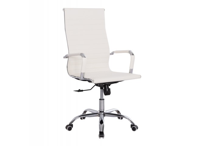 ΚΑΡΕΚΛΑ ΓΡΑΦΕΙΟΥ BOSS ΔΙΕΥΘΥΝΤΟΥ HM1059.32 ΛΕΥΚΟ PU ΠΟΔΙ ΧΡΩΜΙΟΥ 54x57x110Υεκ.