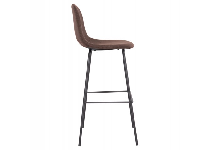 ΣΚΑΜΠΟ ΜΠΑΡ VINCENT HM8579.23 ΚΑΦΕ ΥΦΑΣΜΑ-ΜΑΥΡΟΣ ΜΕΤΑΛΛΙΚΟΣ ΣΚΕΛΕΤΟΣ 47x46x104Υεκ.