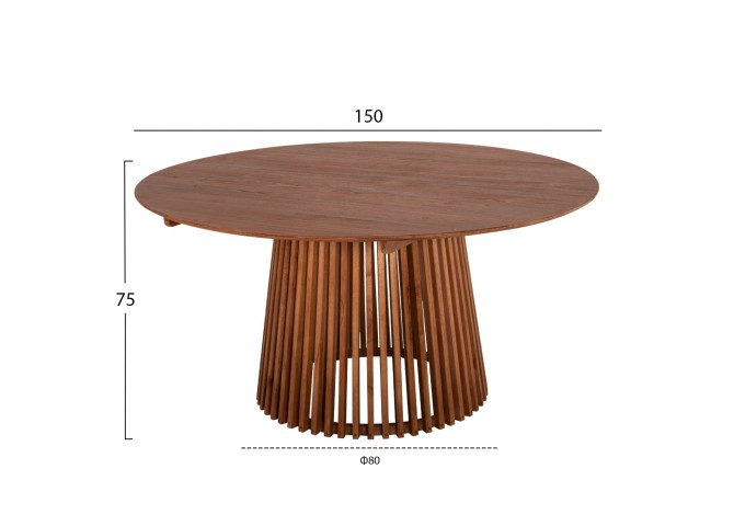 ΣΕΤ ΤΡΑΠΕΖΑΡΙΑΣ 5ΤΜΧ FARLEY HM21076.02 ΣΤΡΟΓΓΥΛΟ ΤΡΑΠΕΖΙ Φ150εκ. & 4 ΚΑΡΕΚΛΕΣ