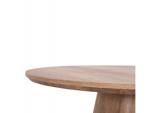 ΤΡΑΠΕΖΙ ΣΑΛΟΝΙΟΥ KARAN HM18028 MDF ΣΕ ΦΥΣΙΚΟ ΧΡΩΜΑ ΞΥΛΟΥ Φ80x45,5Υεκ.