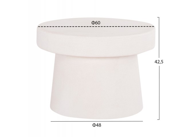 ΤΡΑΠΕΖΙ ΣΑΛΟΝΙΟΥ ΣΤΡΟΓΓΥΛΟ ΣΕΙΡΑ SANTORINI HM18051 MDF ΣΕ ΥΠΟΛΕΥΚΟ ΧΡΩΜΑ Φ60x42,5Υεκ.