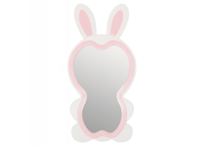 ΠΑΙΔΙΚΟΣ ΚΑΘΡΕΦΤΗΣ ΔΑΠΕΔΟΥ BUNNY HM4489.01 MDF ΡΟΖ & ΛΕΥΚΟ-ΜΑΥΡΟ STAND 80x162Υεκ.