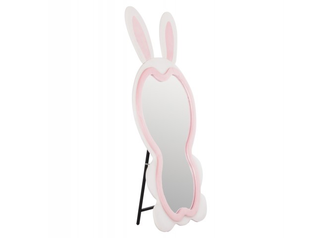 ΠΑΙΔΙΚΟΣ ΚΑΘΡΕΦΤΗΣ ΔΑΠΕΔΟΥ BUNNY HM4489.01 MDF ΡΟΖ & ΛΕΥΚΟ-ΜΑΥΡΟ STAND 80x162Υεκ.