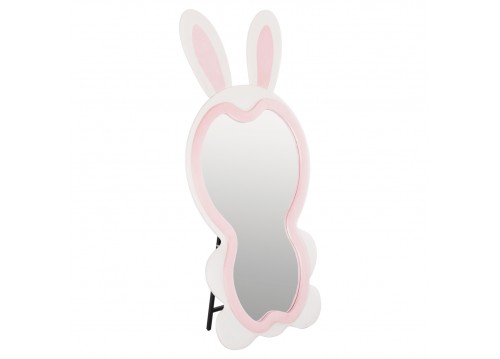 ΠΑΙΔΙΚΟΣ ΚΑΘΡΕΦΤΗΣ ΔΑΠΕΔΟΥ BUNNY HM4489.01 MDF ΡΟΖ & ΛΕΥΚΟ-ΜΑΥΡΟ STAND 80x162Υεκ.
