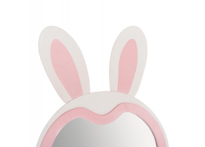 ΠΑΙΔΙΚΟΣ ΚΑΘΡΕΦΤΗΣ ΔΑΠΕΔΟΥ BUNNY HM4489.01 MDF ΡΟΖ & ΛΕΥΚΟ-ΜΑΥΡΟ STAND 80x162Υεκ.