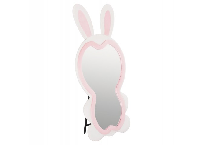 ΠΑΙΔΙΚΟΣ ΚΑΘΡΕΦΤΗΣ ΔΑΠΕΔΟΥ BUNNY HM4489.01 MDF ΡΟΖ & ΛΕΥΚΟ-ΜΑΥΡΟ STAND 80x162Υεκ.