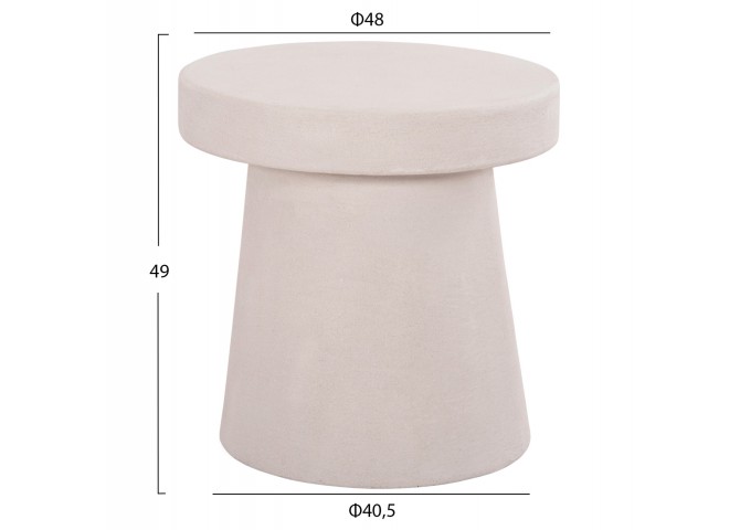 ΤΡΑΠΕΖΙ ΣΑΛΟΝΙΟΥ ΣΤΡΟΓΓΥΛΟ ΣΕΙΡΑ SANTORINI HM18052 MDF ΣΕ ΥΠΟΛΕΥΚΟ ΧΡΩΜΑ Φ48x49Υεκ.