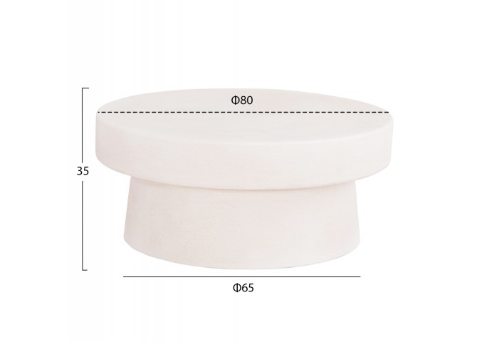 ΤΡΑΠΕΖΙ ΣΑΛΟΝΙΟΥ ΣΤΡΟΓΓΥΛΟ ΣΕΙΡΑ SANTORINI HM18050 MDF ΣΕ ΥΠΟΛΕΥΚΟ ΧΡΩΜΑ Φ80x35Υεκ.