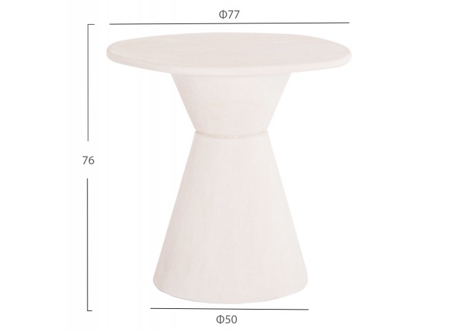 ΤΡΑΠΕΖΙ ΤΡΑΠΕΖΑΡΙΑΣ ΣΤΡΟΓΓΥΛΟ ΣΕΙΡΑ SANTORINI HM18055 MDF ΥΠΟΛΕΥΚΟ ΧΡΩΜΑ Φ77x76Υεκ.