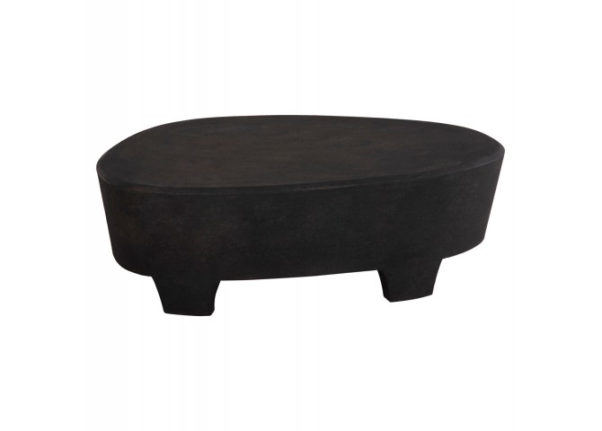 ΤΡΑΠΕΖΙ ΣΑΛΟΝΙΟΥ ΟΒΑΛ ΣΕΙΡΑ SANTORINI HM18066 MDF ΣΕ ΜΑΥΡΟ ΧΡΩΜΑ 100x60x33Υεκ.