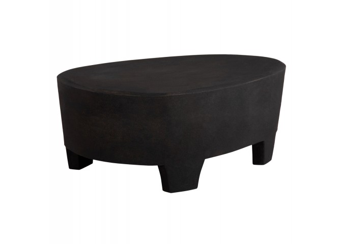 ΤΡΑΠΕΖΙ ΣΑΛΟΝΙΟΥ ΟΒΑΛ ΣΕΙΡΑ SANTORINI HM18066 MDF ΣΕ ΜΑΥΡΟ ΧΡΩΜΑ 100x60x33Υεκ.