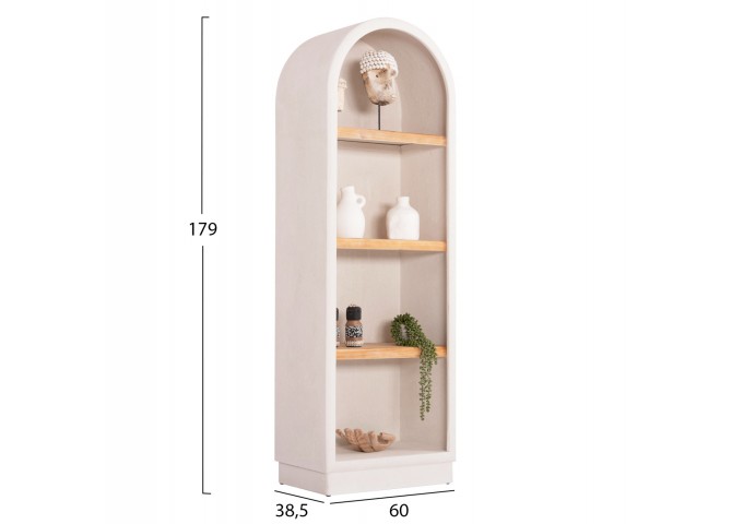 ΡΑΦΙΕΡΑ ΣΕΙΡΑ SANTORINI HM18045 MDF ΥΠΟΛΕΥΚΟ-ΡΑΦΙΑ ΞΥΛΟ ΕΛΑΤΟΥ ΦΥΣΙΚΟ 60x38,5x179Υεκ.