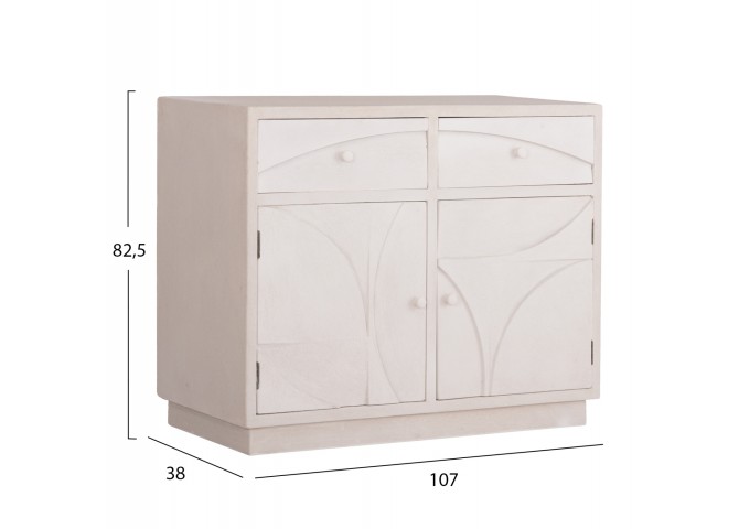 ΜΠΟΥΦΕΣ ΣΕΙΡΑ SANTORINI HM18046 MDF ΣΕ ΥΠΟΛΕΥΚΟ ΧΡΩΜΑ-2 ΣΥΡΤΑΡΙΑ & 2 ΠΟΡΤΕΣ 107x38x82,5Υεκ.