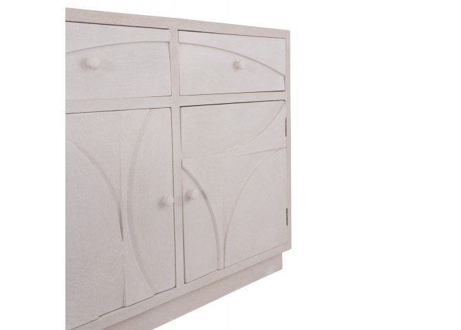ΜΠΟΥΦΕΣ ΣΕΙΡΑ SANTORINI HM18046 MDF ΣΕ ΥΠΟΛΕΥΚΟ ΧΡΩΜΑ-2 ΣΥΡΤΑΡΙΑ & 2 ΠΟΡΤΕΣ 107x38x82,5Υεκ.