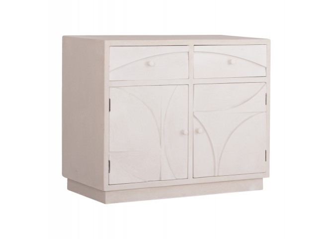 ΜΠΟΥΦΕΣ ΣΕΙΡΑ SANTORINI HM18046 MDF ΣΕ ΥΠΟΛΕΥΚΟ ΧΡΩΜΑ-2 ΣΥΡΤΑΡΙΑ & 2 ΠΟΡΤΕΣ 107x38x82,5Υεκ.