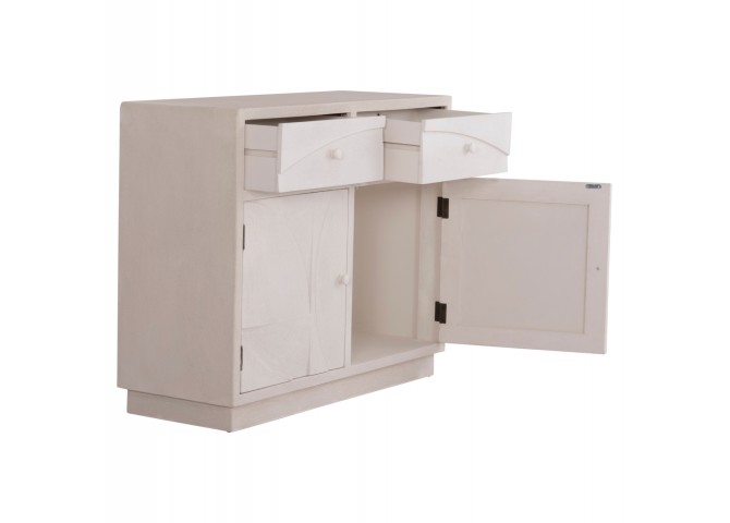 ΜΠΟΥΦΕΣ ΣΕΙΡΑ SANTORINI HM18046 MDF ΣΕ ΥΠΟΛΕΥΚΟ ΧΡΩΜΑ-2 ΣΥΡΤΑΡΙΑ & 2 ΠΟΡΤΕΣ 107x38x82,5Υεκ.
