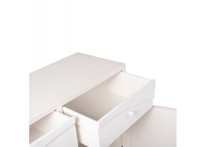 ΜΠΟΥΦΕΣ ΣΕΙΡΑ SANTORINI HM18046 MDF ΣΕ ΥΠΟΛΕΥΚΟ ΧΡΩΜΑ-2 ΣΥΡΤΑΡΙΑ & 2 ΠΟΡΤΕΣ 107x38x82,5Υεκ.