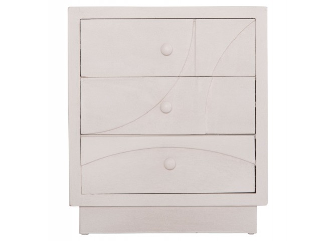 ΚΟΜΟΔΙΝΟ ΣΕΙΡΑ SANTORINI HM18047 MDF ΣΕ ΥΠΟΛΕΥΚΟ ΧΡΩΜΑ-3 ΣΥΡΤΑΡIA 48x38x55,5Υεκ.