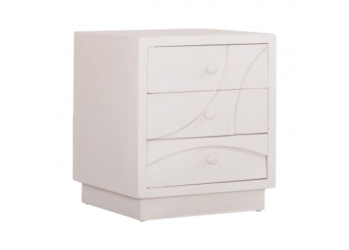 ΚΟΜΟΔΙΝΟ ΣΕΙΡΑ SANTORINI HM18047 MDF ΣΕ ΥΠΟΛΕΥΚΟ ΧΡΩΜΑ-3 ΣΥΡΤΑΡIA 48x38x55,5Υεκ.