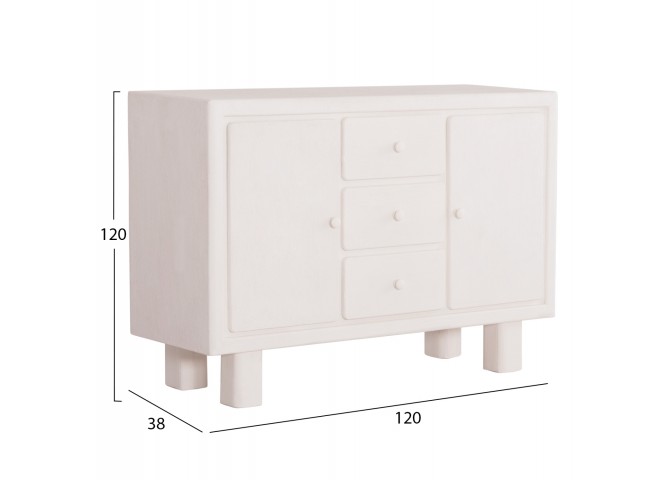 ΜΠΟΥΦΕΣ ΣΕΙΡΑ SANTORINI HM18048 MDF ΣΕ ΥΠΟΛΕΥΚΟ ΧΡΩΜΑ-3 ΣΥΡΤΑΡΙΑ & 2 ΠΟΡΤΕΣ 120x38x80Υεκ.