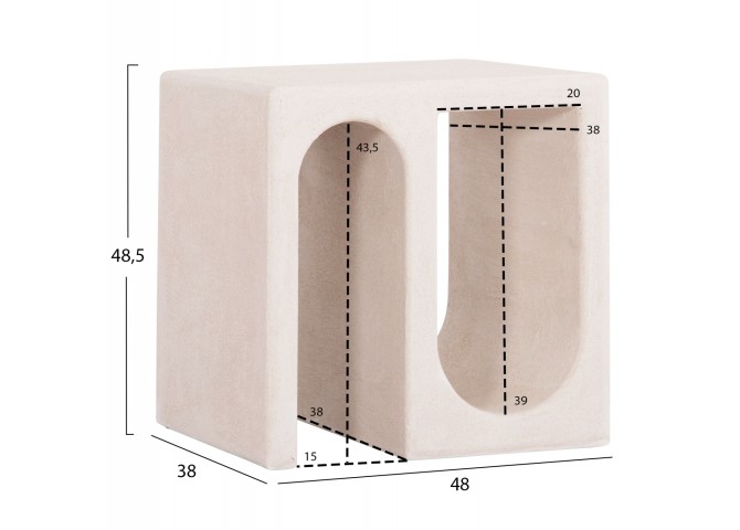 ΤΡΑΠΕΖΙ ΣΑΛΟΝΙΟΥ ΣΕΙΡΑ SANTORINI HM18070 MDF ΣΕ ΥΠΟΛΕΥΚΟ ΧΡΩΜΑ 48x38x48,5Υεκ.