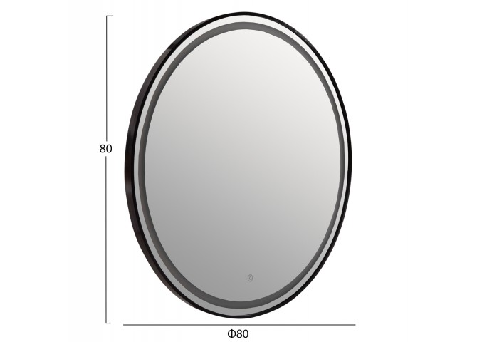 ΚΑΘΡΕΠΤΗΣ ΤΟΙΧΟΥ ΣΤΡΟΓΓΥΛΟΣ ROUNDER HM4503.01 ΑΛΟΥΜΙΝΙΟ ΣΕ ΜΑΥΡΟ-ΦΩΤΙΣΜΟΣ LED Φ80εκ.
