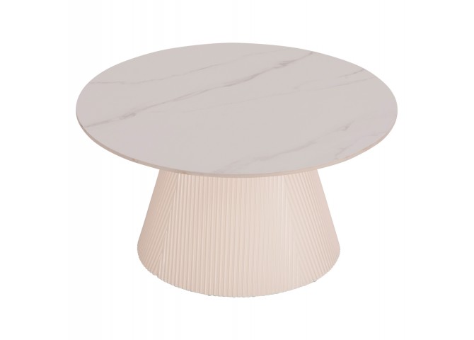ΤΡΑΠΕΖΙ ΣΑΛΟΝΙΟΥ DUNCAN HM18022.02 ΚΕΡΑΜΙΚΟ TOP-MDF ΒΑΣΗ-ΚΡΕΜ ΛΕΥΚΟ Φ80x41Υεκ.