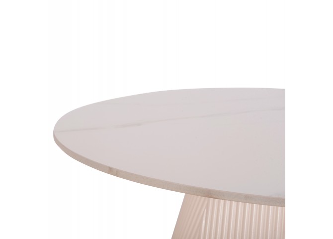 ΤΡΑΠΕΖΙ ΣΑΛΟΝΙΟΥ DUNCAN HM18022.02 ΚΕΡΑΜΙΚΟ TOP-MDF ΒΑΣΗ-ΚΡΕΜ ΛΕΥΚΟ Φ80x41Υεκ.