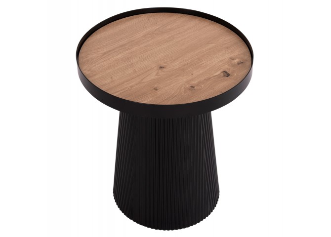 ΤΡΑΠΕΖΑΚΙ ΒΟΗΘΗΤΙΚΟ DENTON HM18023.01 MDF TOP ΦΥΣΙΚΟ ΞΥΛΟΥ-ΒΑΣΗ ΜΑΥΡΗ Φ45x51,5Υεκ.