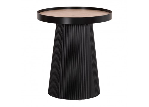 ΤΡΑΠΕΖΑΚΙ ΒΟΗΘΗΤΙΚΟ DENTON HM18023.01 MDF TOP ΦΥΣΙΚΟ ΞΥΛΟΥ-ΒΑΣΗ ΜΑΥΡΗ Φ45x51,5Υεκ.