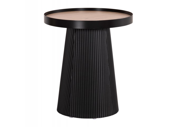 ΤΡΑΠΕΖΑΚΙ ΒΟΗΘΗΤΙΚΟ DENTON HM18023.01 MDF TOP ΦΥΣΙΚΟ ΞΥΛΟΥ-ΒΑΣΗ ΜΑΥΡΗ Φ45x51,5Υεκ.