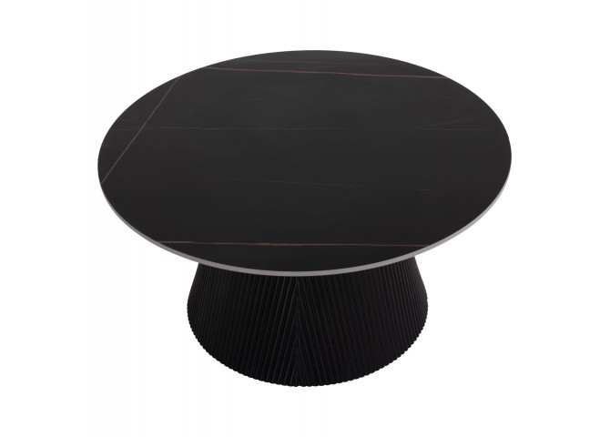 ΤΡΑΠΕΖΙ ΣΑΛΟΝΙΟΥ DUNCAN HM18022.01 ΚΕΡΑΜΙΚΟ TOP-MDF ΒΑΣΗ-ΜΑΥΡΟ Φ80x41Υεκ.
