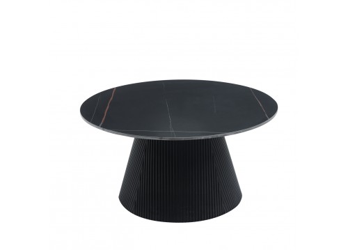 ΤΡΑΠΕΖΙ ΣΑΛΟΝΙΟΥ DUNCAN HM18022.01 ΚΕΡΑΜΙΚΟ TOP-MDF ΒΑΣΗ-ΜΑΥΡΟ Φ80x41Υεκ.