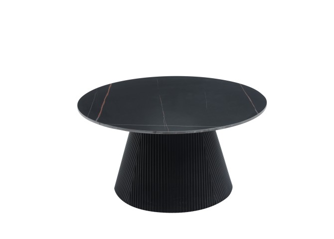 ΤΡΑΠΕΖΙ ΣΑΛΟΝΙΟΥ DUNCAN HM18022.01 ΚΕΡΑΜΙΚΟ TOP-MDF ΒΑΣΗ-ΜΑΥΡΟ Φ80x41Υεκ.