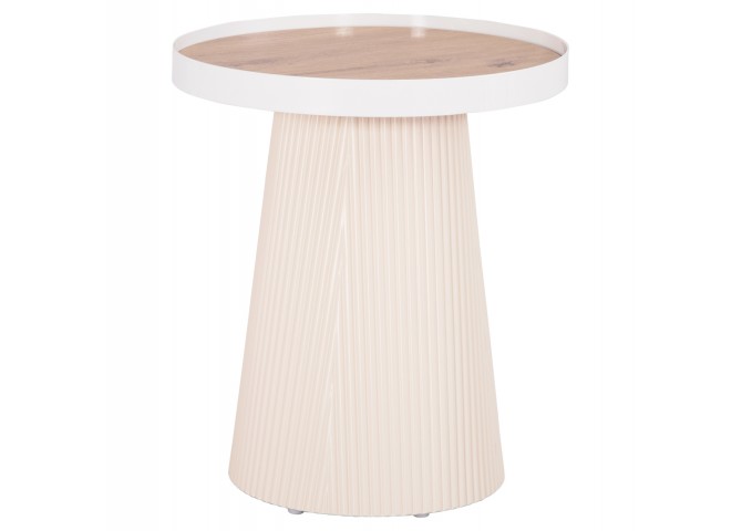 ΤΡΑΠΕΖΑΚΙ ΒΟΗΘΗΤΙΚΟ DENTON HM18023.02 MDF TOP ΦΥΣΙΚΟ ΞΥΛΟΥ-ΒΑΣΗ ΛΕΥΚΗ Φ45x51,5Υεκ.