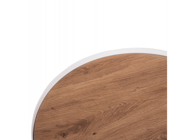 ΤΡΑΠΕΖΑΚΙ ΒΟΗΘΗΤΙΚΟ DENTON HM18023.02 MDF TOP ΦΥΣΙΚΟ ΞΥΛΟΥ-ΒΑΣΗ ΛΕΥΚΗ Φ45x51,5Υεκ.