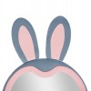 ΠΑΙΔΙΚΟΣ ΚΑΘΡΕΦΤΗΣ ΔΑΠΕΔΟΥ BUNNY HM4489.02 MDF ΡΟΖ & ΜΠΛΕ-ΜΑΥΡΟ STAND 80x162Υεκ.