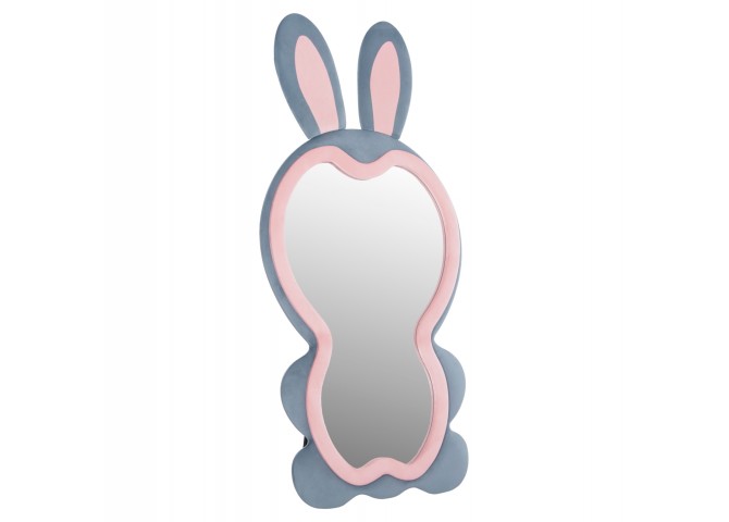 ΠΑΙΔΙΚΟΣ ΚΑΘΡΕΦΤΗΣ ΔΑΠΕΔΟΥ BUNNY HM4489.02 MDF ΡΟΖ & ΜΠΛΕ-ΜΑΥΡΟ STAND 80x162Υεκ.