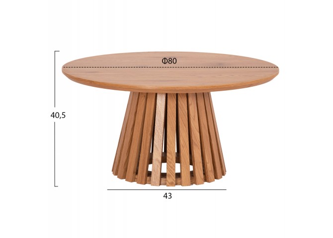 ΤΡΑΠΕΖΙ ΣΑΛΟΝΙΟΥ TALBERT HM18024 MDF ΣΕ ΑΝΟΙΧΤΟ ΦΥΣΙΚΟ ΞΥΛΟΥ Φ80x40,5Υεκ.