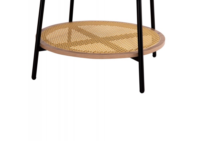 ΤΡΑΠΕΖΙ ΣΑΛΟΝΙΟΥ SEWELL HM18033 MDF ΣΕ ZEBRANO-ΜΕΤΑΛΛΙΚΑ ΠΟΔΙΑ-WICKER Φ80x46Υεκ.