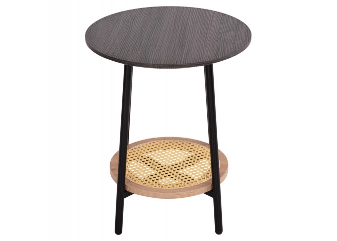 ΒΟΗΘΗΤΙΚΟ ΤΡΑΠΕΖAKI SEWELL HM18034 MDF ΣΕ ZEBRANO-ΜΕΤΑΛΛΙΚΑ ΠΟΔΙΑ-WICKER Φ45x55Υεκ