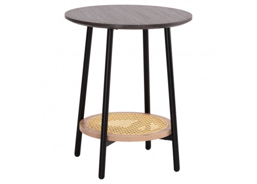 ΒΟΗΘΗΤΙΚΟ ΤΡΑΠΕΖAKI SEWELL HM18034 MDF ΣΕ ZEBRANO-ΜΕΤΑΛΛΙΚΑ ΠΟΔΙΑ-WICKER Φ45x55Υεκ