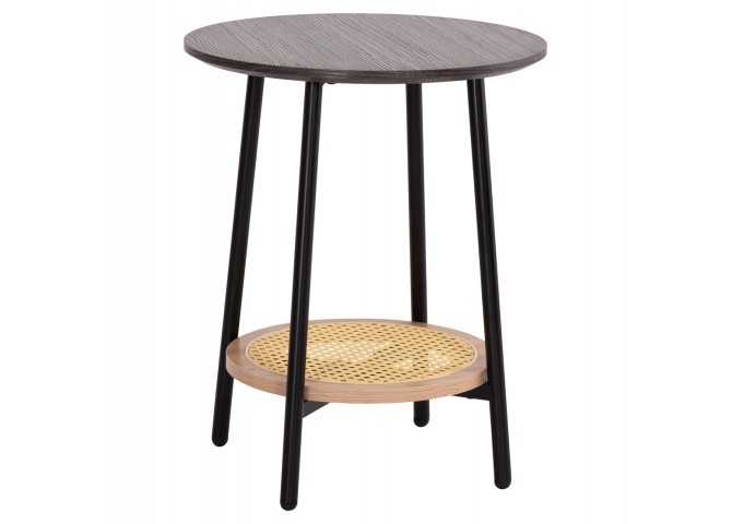 ΒΟΗΘΗΤΙΚΟ ΤΡΑΠΕΖAKI SEWELL HM18034 MDF ΣΕ ZEBRANO-ΜΕΤΑΛΛΙΚΑ ΠΟΔΙΑ-WICKER Φ45x55Υεκ